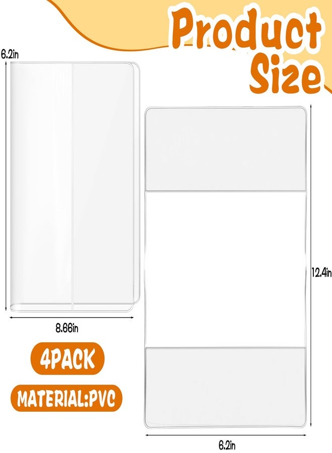AIHSUMC 4 Pack A5 Clear Cover, Transparent A5 Jelly Planner Cover Waterproof Notebook Cover Plastic Sleeves Slip on Book Covers for Journal Weeks Planners and Books - Image 2
